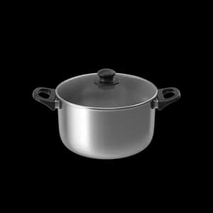 Silver Pot With Glass Cap